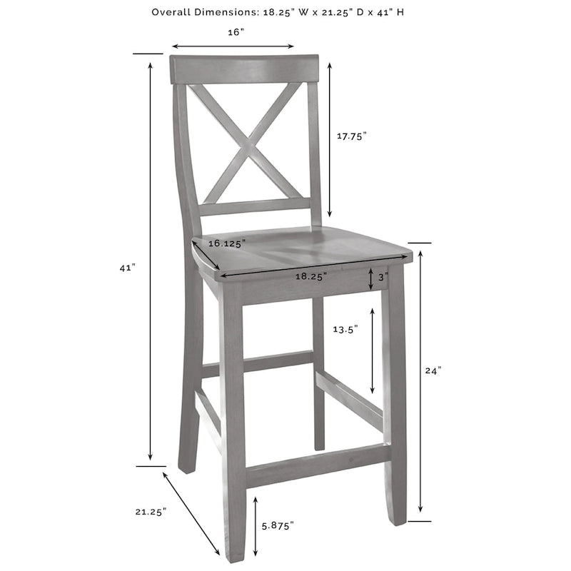 Îlot de cuisine Crosley Julia avec plateau en acier inoxydable et tabourets à dossier en X – 50 L x 60 P x 41 H