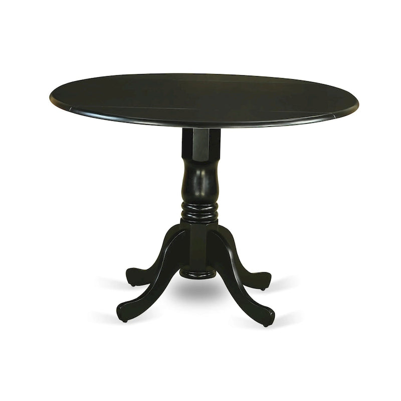 Ensemble de salle à manger East West Furniture – une table de cuisine ronde et des chaises en similicuir couleur Jaune clair, Noir (Options de pièces)