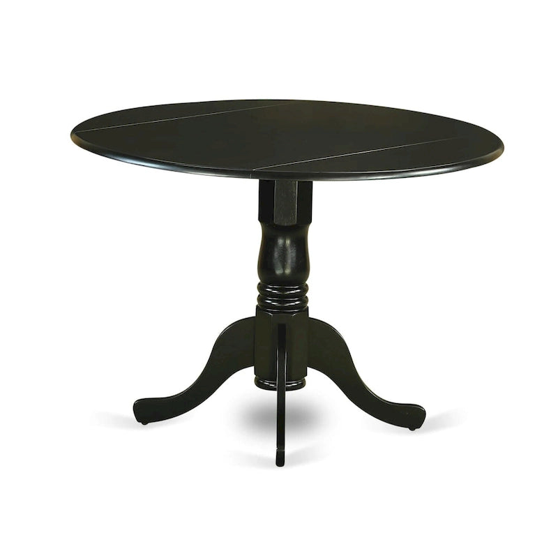 Ensemble de salle à manger East West Furniture – une table de cuisine ronde et des chaises en similicuir couleur Jaune clair, Noir (Options de pièces)