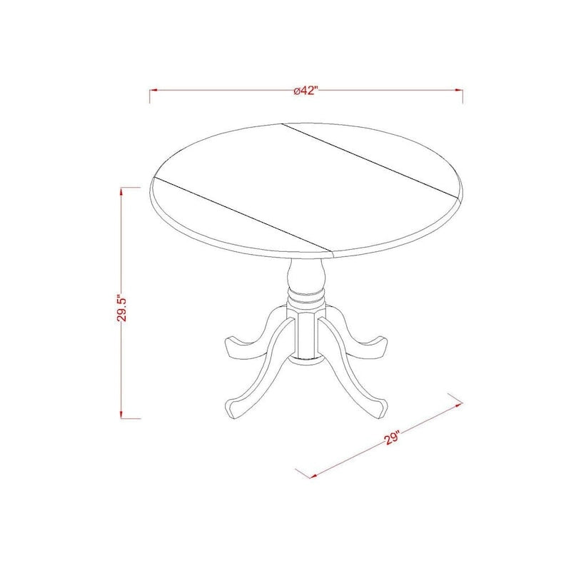 Ensemble de salle à manger East West Furniture – une table de cuisine ronde et des chaises en similicuir couleur Jaune clair, Noir (Options de pièces)