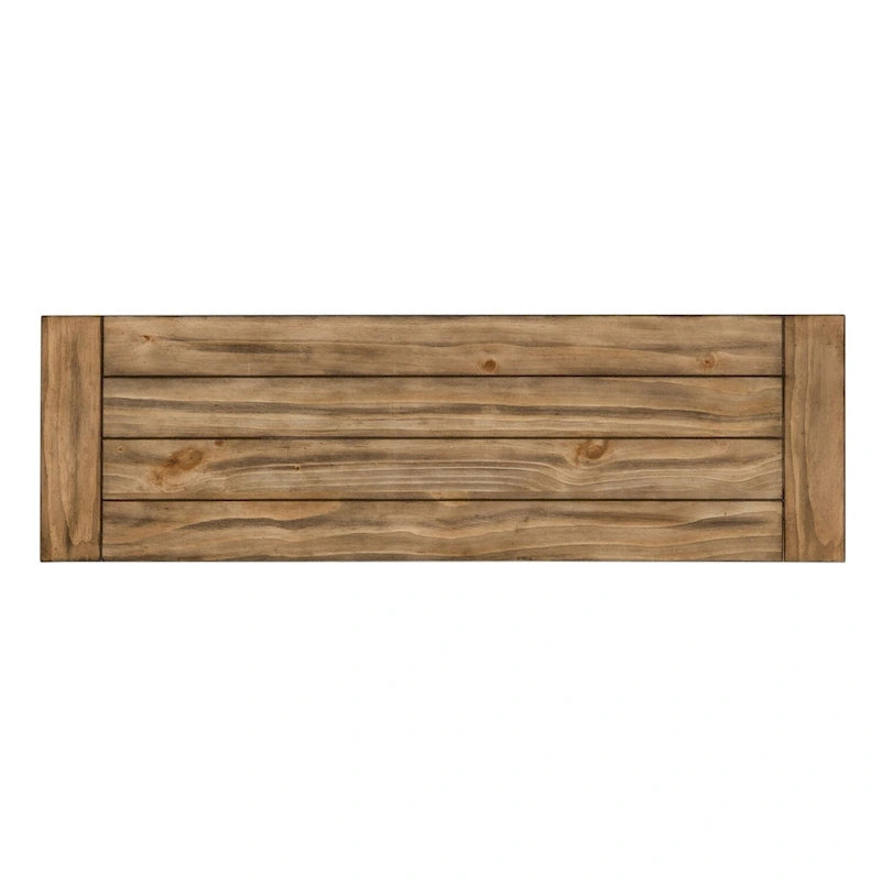 Table de canapé Morgan Creek antique blanc brossé et accents couleur tabac