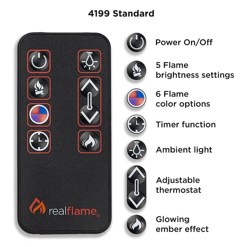 Meuble TV Valmont 74.25 avec foyer électrique, en acajou foncé, par Real Flame - 75,5 L x 21,5 P x 27,7 H