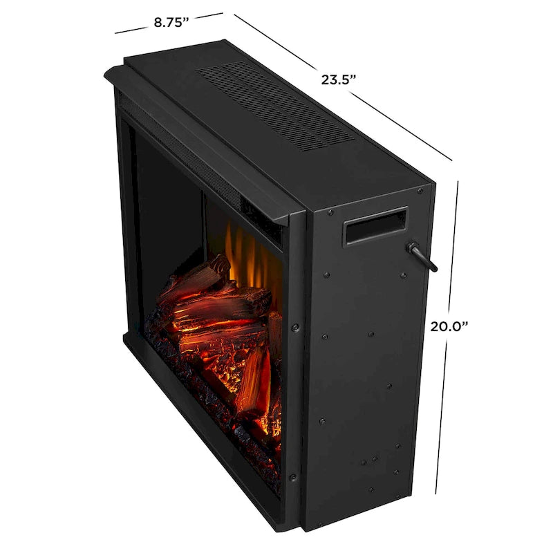 Meuble TV Valmont 74.25 avec foyer électrique, en acajou foncé, par Real Flame - 75,5 L x 21,5 P x 27,7 H