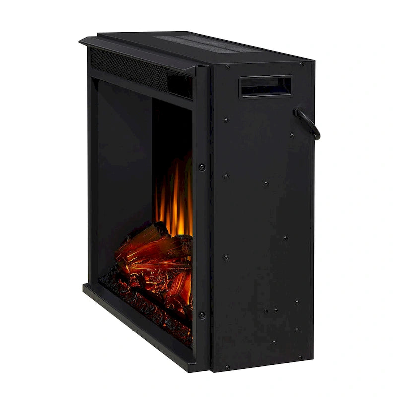Meuble TV Valmont 74.25 avec foyer électrique, en acajou foncé, par Real Flame - 75,5 L x 21,5 P x 27,7 H
