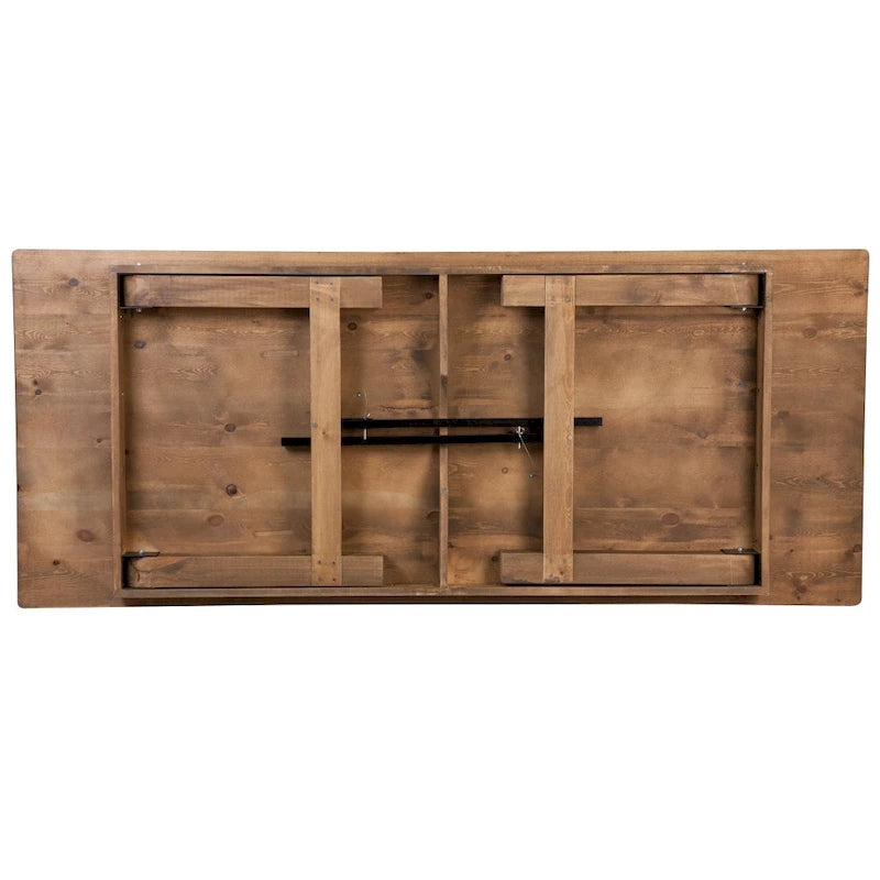 Ensemble de table de ferme rustique pliable 2,4 m x 12 m avec 8 chaises à dossier croisé et coussins