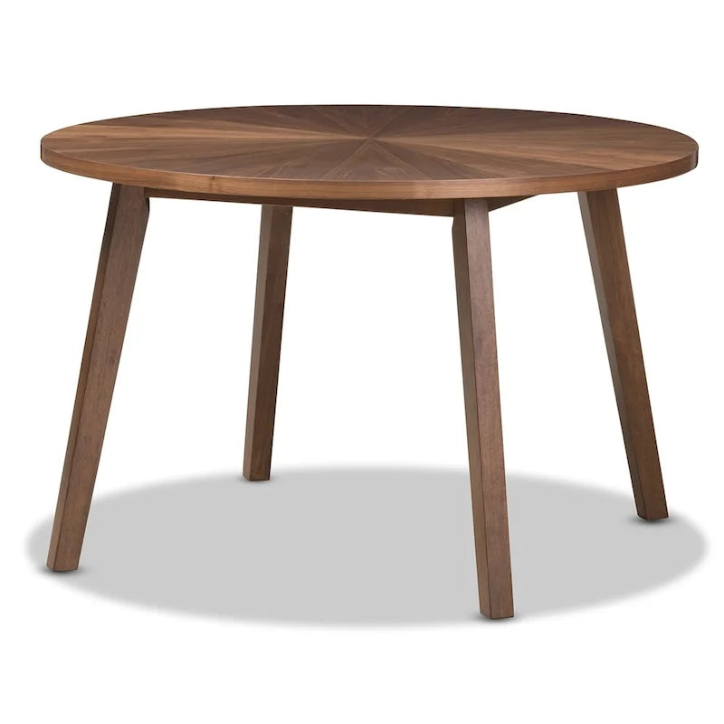 Ensemble de salle à manger 5 pièces en tissu gris de style Mid-century par Baxton Studio