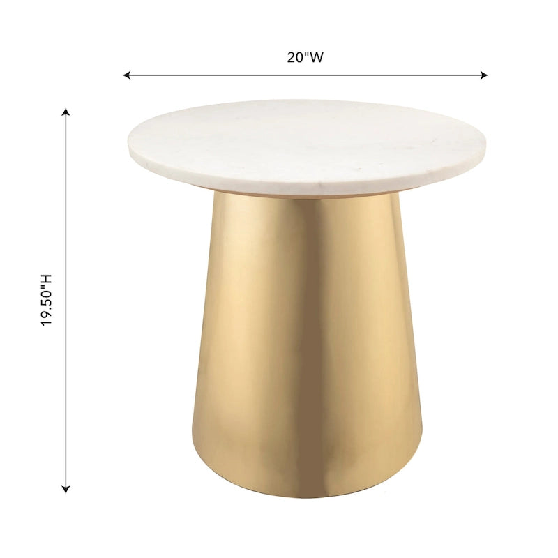 Table d'appoint Bleeker en marbre