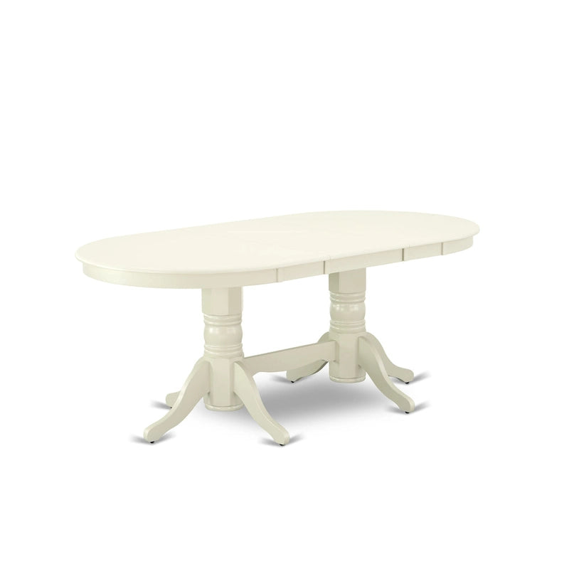 East West Furniture Salle à Manger - une Table à Manger Ovale et des Chaises de Cuisine, Blanc Lin (Options de Pièces)