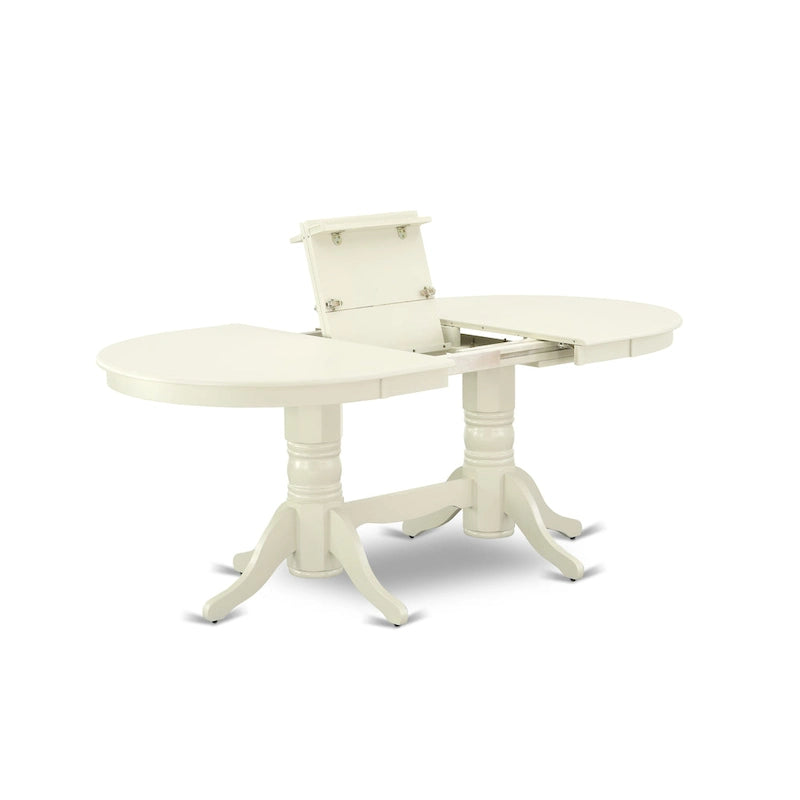 East West Furniture Salle à Manger - une Table à Manger Ovale et des Chaises de Cuisine, Blanc Lin (Options de Pièces)