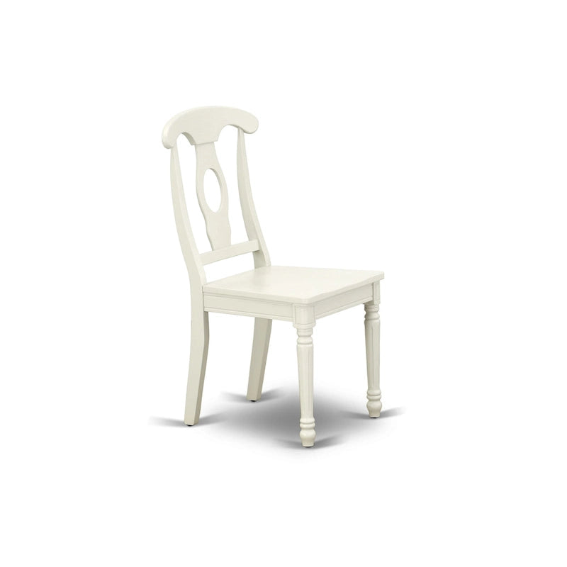 East West Furniture Salle à Manger - une Table à Manger Ovale et des Chaises de Cuisine, Blanc Lin (Options de Pièces)
