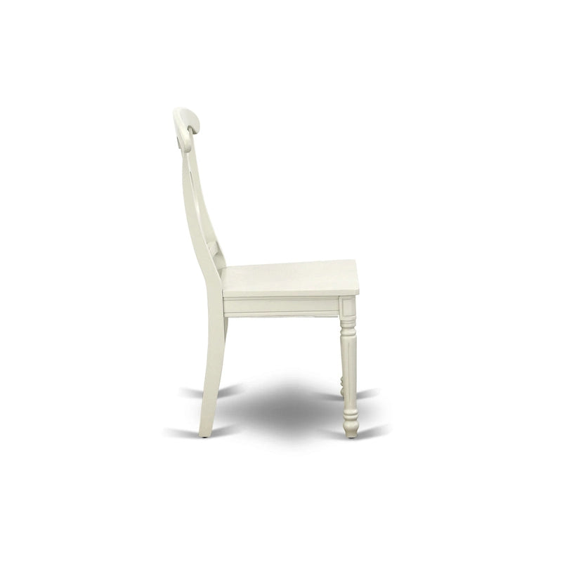 East West Furniture Salle à Manger - une Table à Manger Ovale et des Chaises de Cuisine, Blanc Lin (Options de Pièces)