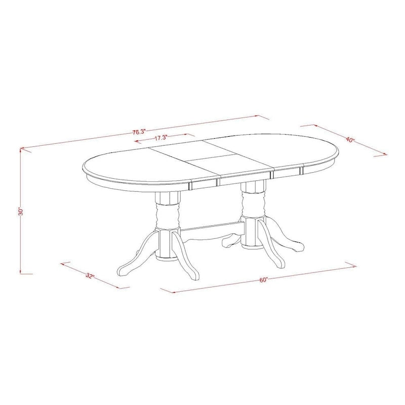 East West Furniture Salle à Manger - une Table à Manger Ovale et des Chaises de Cuisine, Blanc Lin (Options de Pièces)
