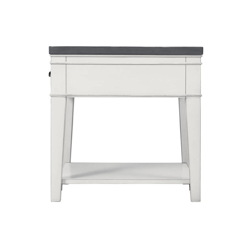 Table de chevet Del Mar 24 blanche et grise à 1 tiroir