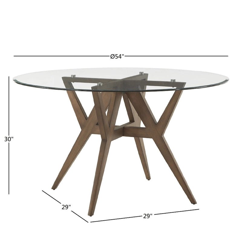 Table à manger Sheeba ronde du milieu du siècle avec base en noyer par iNSPIRE Q Modern