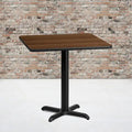 Plateau de table stratifié carré 24 avec base de table hauteur 22 x 22 - 24W x 24D x 31.125H - 24W x 24D x 31.125H