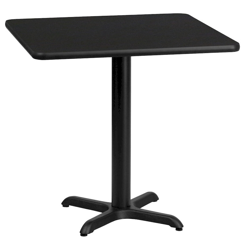 Plateau de table stratifié carré 24 avec base de table hauteur 22 x 22 - 24W x 24D x 31.125H - 24W x 24D x 31.125H