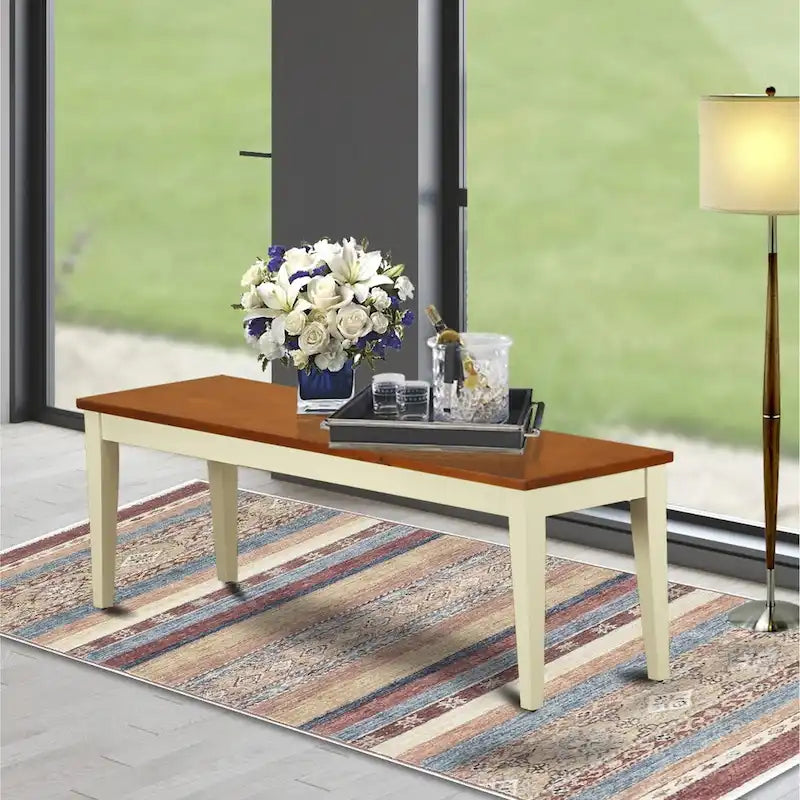 Banc de salle à manger Nicoli East West Furniture avec siège en bois, 54x15x17 pouces, (Options de finition)