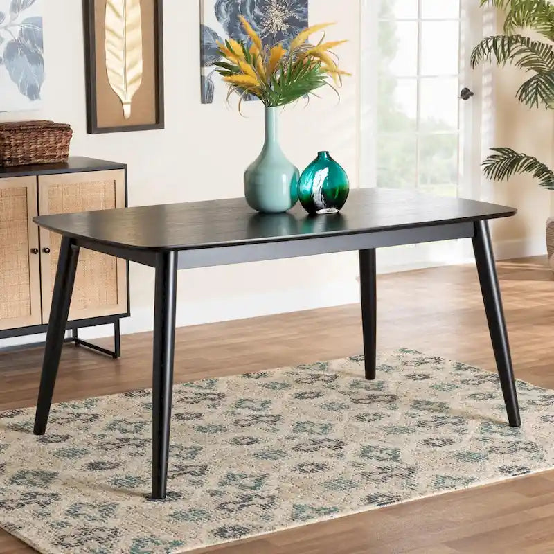Table de salle à manger Flora en bois finition Mid-Century Modern