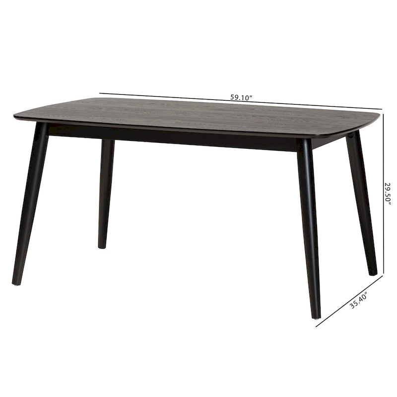 Table de salle à manger Flora en bois finition Mid-Century Modern