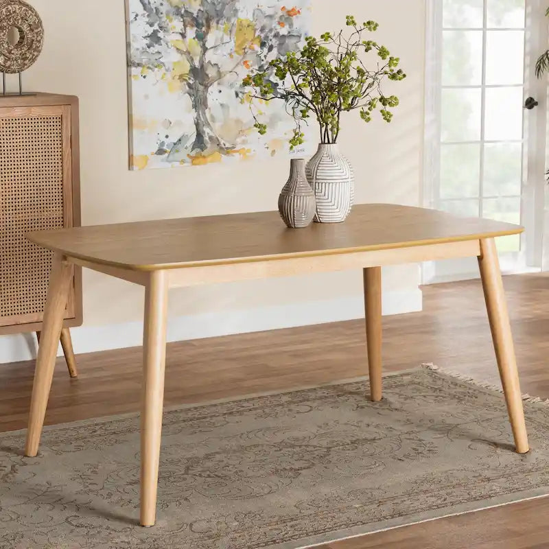Table de salle à manger Flora en bois finition Mid-Century Modern