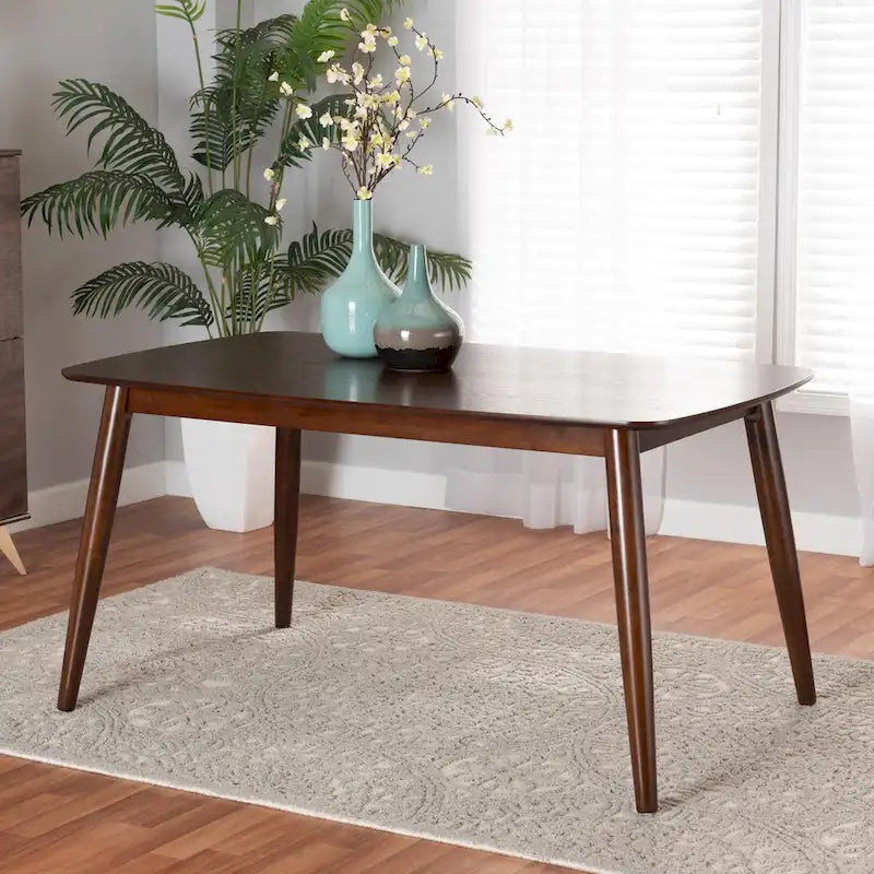 Table de salle à manger Flora en bois finition Mid-Century Modern