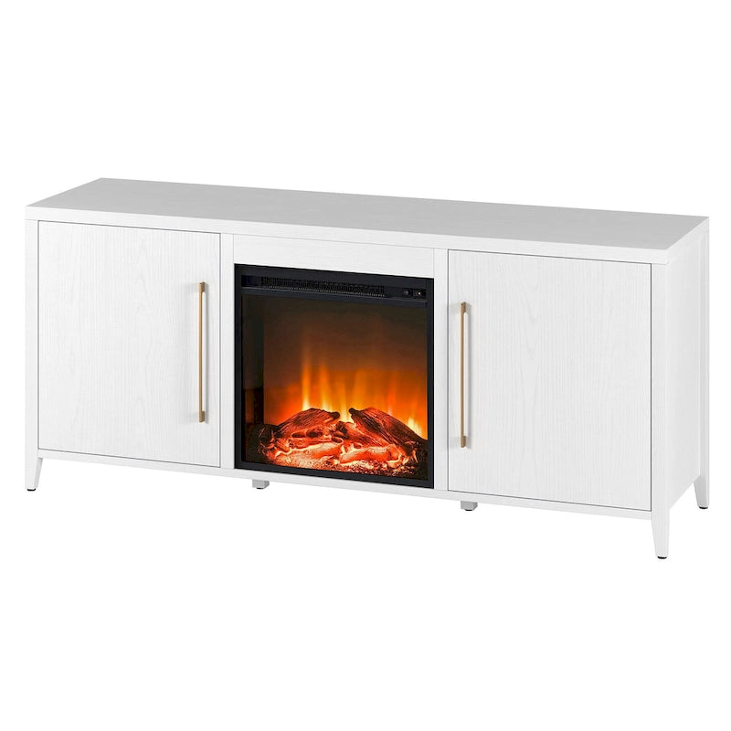 Meuble TV rectangulaire Jasper avec cheminée électrique, pour téléviseurs jusqu'à 65 pouces