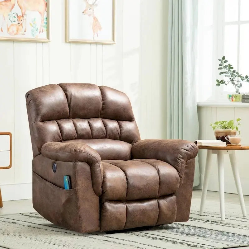 Fauteuil inclinable releveur électrique Ebello en micro-daim avec massage