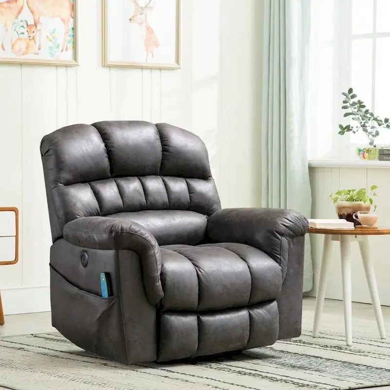 Fauteuil inclinable releveur électrique Ebello en micro-daim avec massage