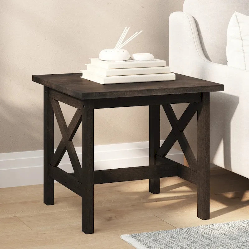 Table d'appoint de ferme classique en bois massif