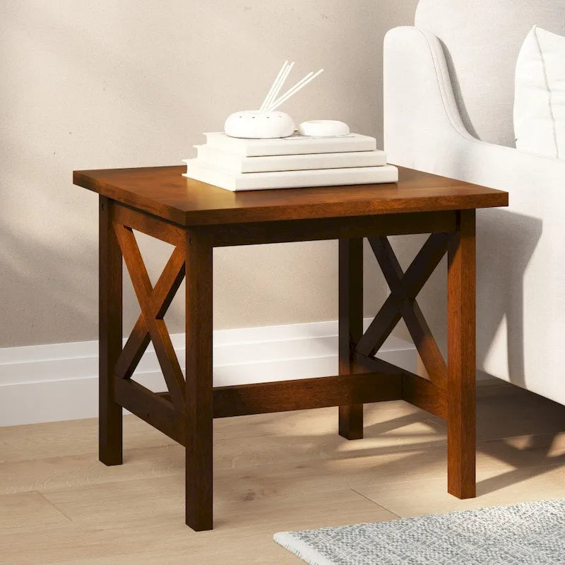 Table d'appoint de ferme classique en bois massif