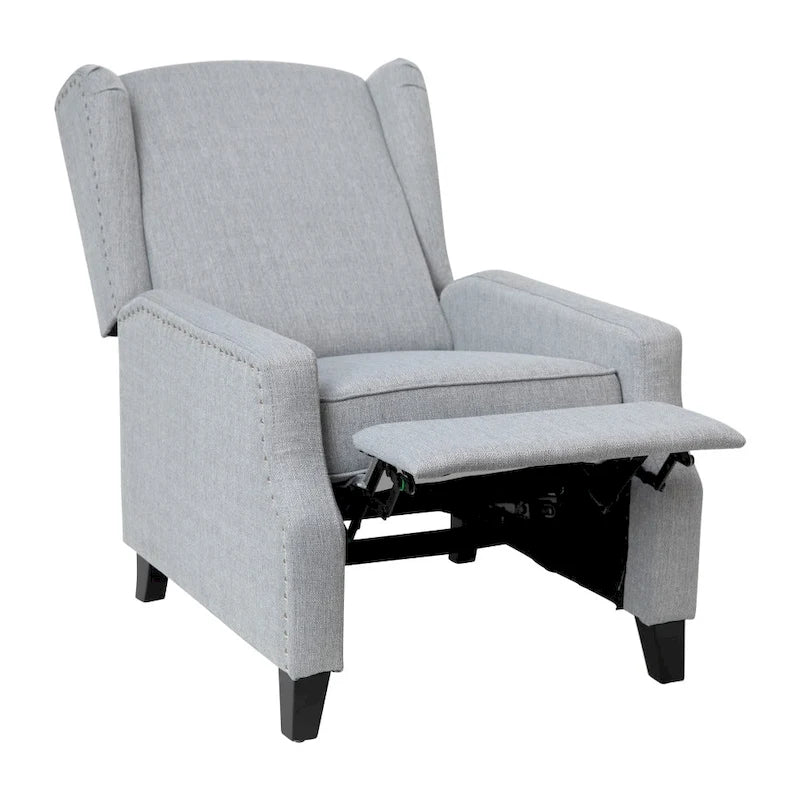 Fauteuil inclinable avec pochette arrière et garniture de clous décoratifs