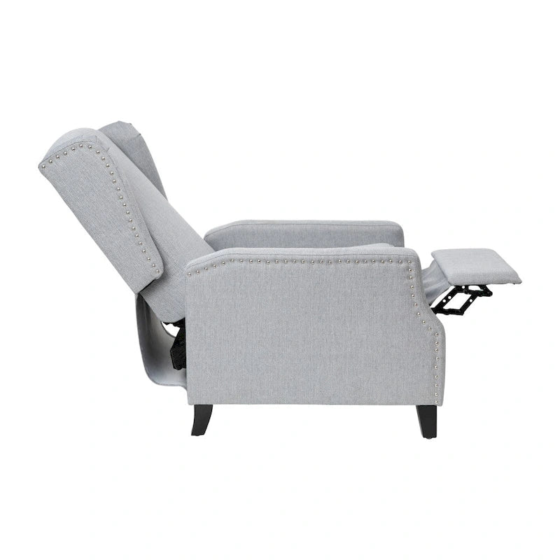 Fauteuil inclinable avec pochette arrière et garniture de clous décoratifs