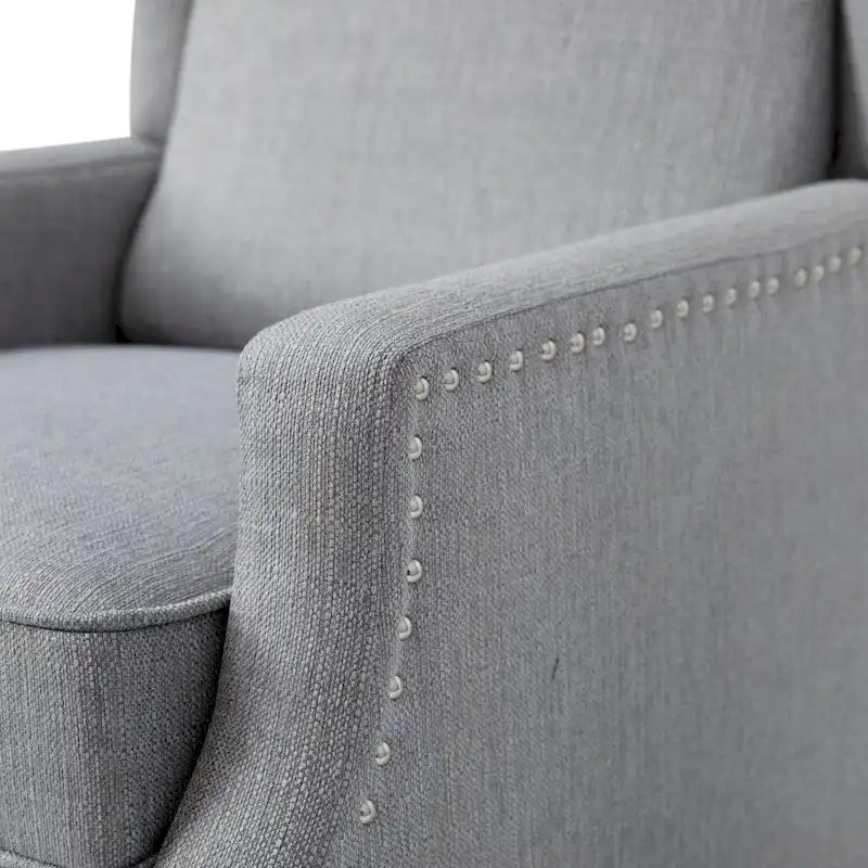 Fauteuil inclinable avec pochette arrière et garniture de clous décoratifs