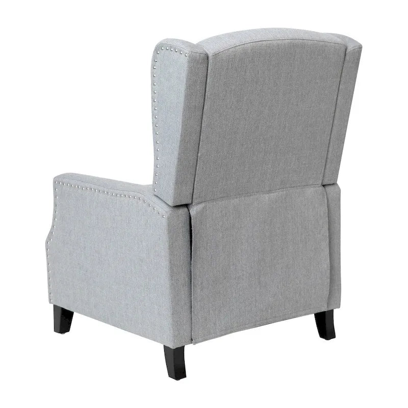 Fauteuil inclinable avec pochette arrière et garniture de clous décoratifs