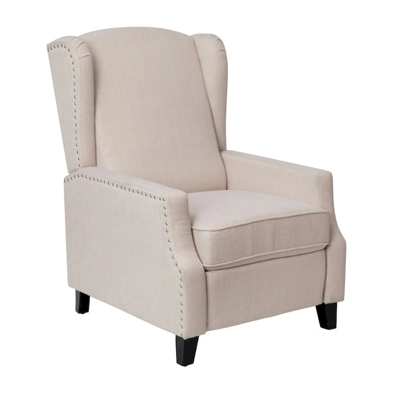 Fauteuil inclinable avec pochette arrière et garniture de clous décoratifs