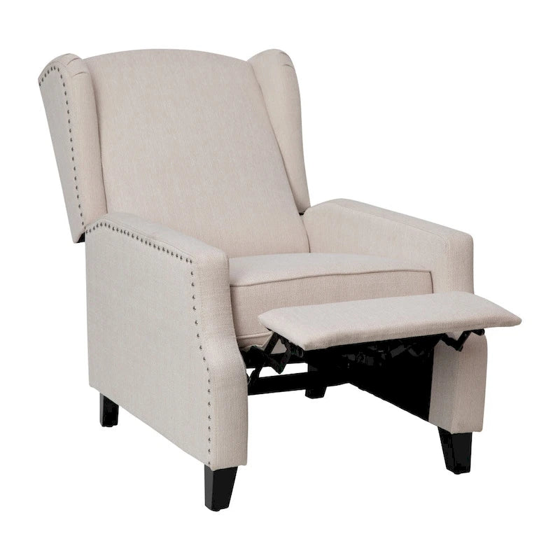 Fauteuil inclinable avec pochette arrière et garniture de clous décoratifs