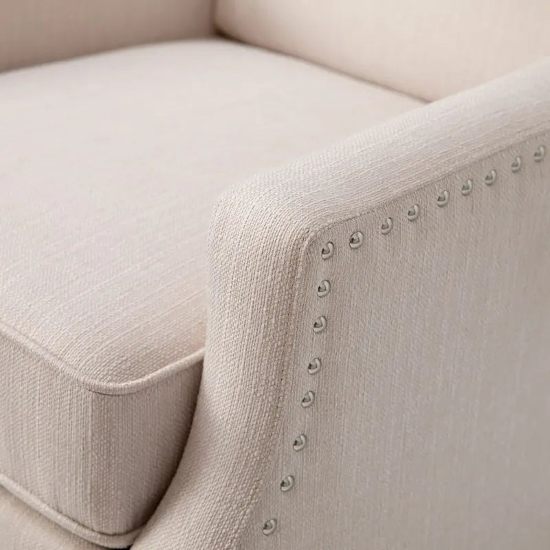 Fauteuil inclinable avec pochette arrière et garniture de clous décoratifs