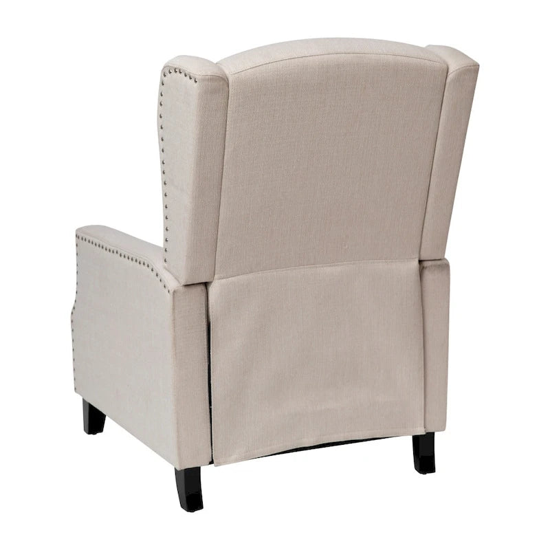 Fauteuil inclinable avec pochette arrière et garniture de clous décoratifs