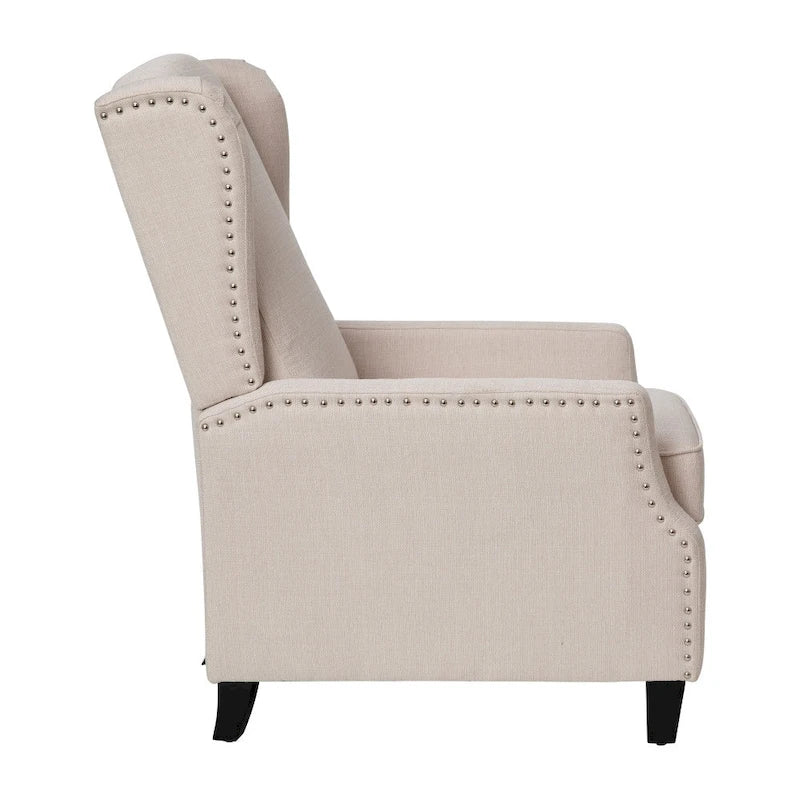 Fauteuil inclinable avec pochette arrière et garniture de clous décoratifs
