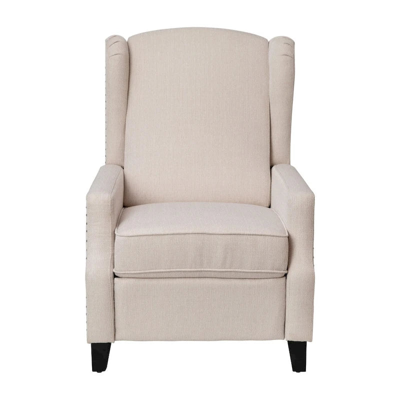 Fauteuil inclinable avec pochette arrière et garniture de clous décoratifs