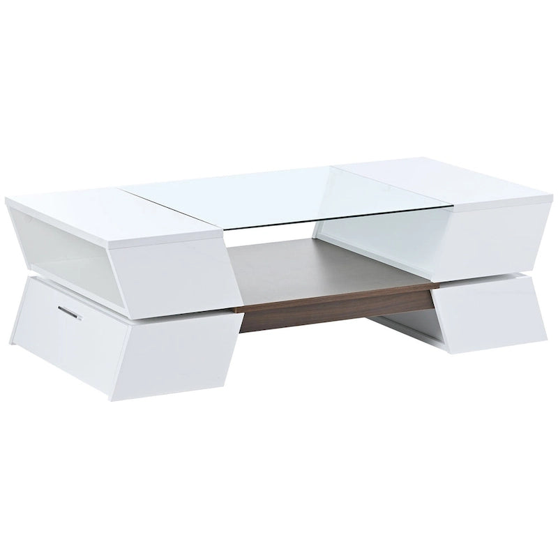 Table basse de style géométrique Merax avec grande capacité de rangement