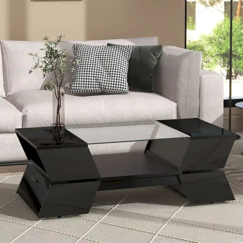 Table basse de style géométrique Merax avec grande capacité de rangement