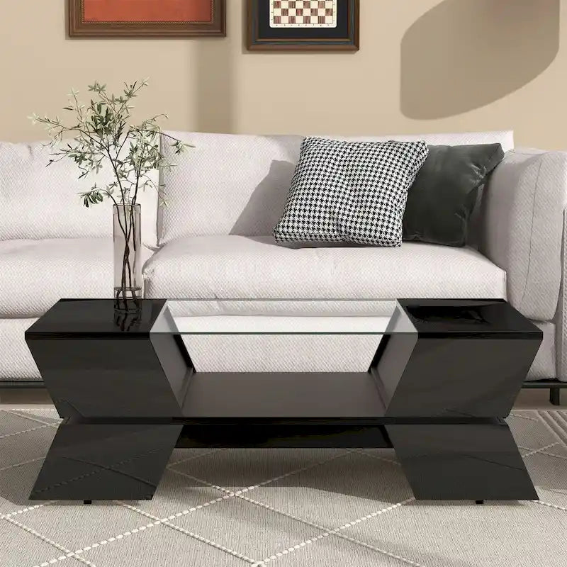 Table basse de style géométrique Merax avec grande capacité de rangement