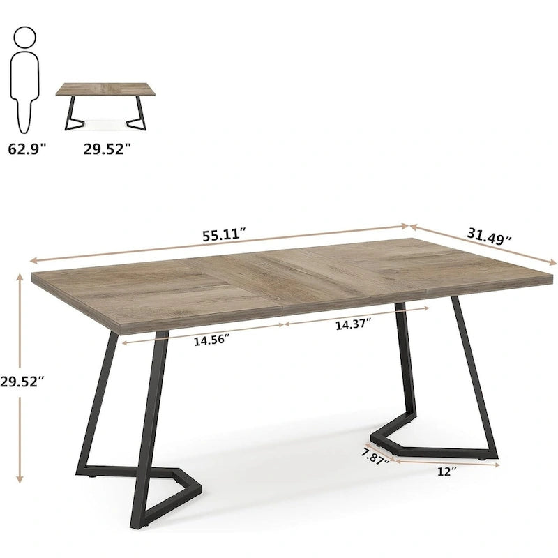 Table à manger moderne, petite table de cuisine en similicuir blanc pour la famille