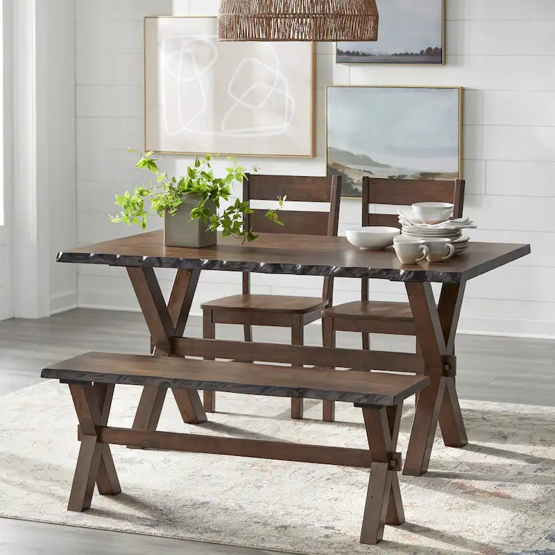 Simple Living Mandeville 4-piece Solid Wood Dining Set with Bench