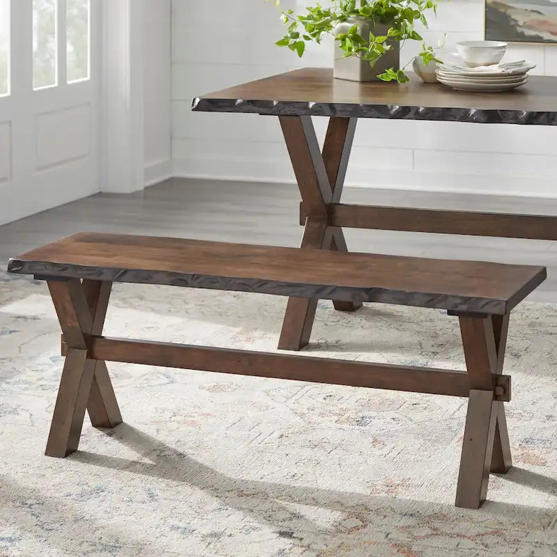Ensemble de salle à manger 4 pièces en bois massif Simple Living Mandeville avec banc