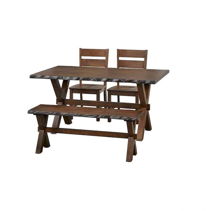 Ensemble de salle à manger 4 pièces en bois massif Simple Living Mandeville avec banc