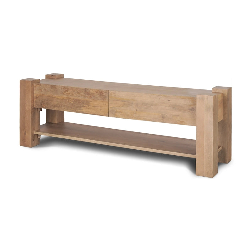 Meuble TV Beth en bois clair – 70,0L x 20,0l x 24,0H