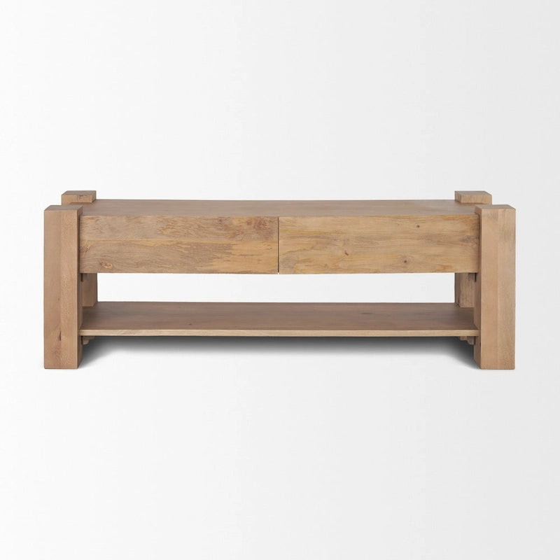 Meuble TV Beth en bois clair – 70,0L x 20,0l x 24,0H