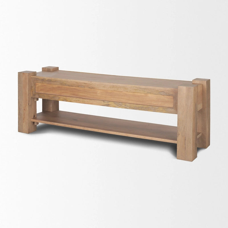 Meuble TV Beth en bois clair – 70,0L x 20,0l x 24,0H